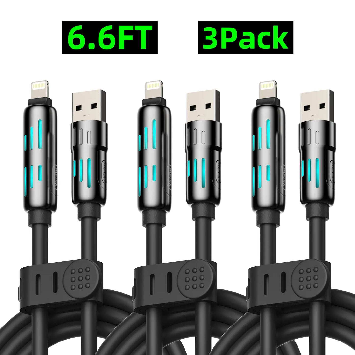 Mfish 4-In-1 Charger Multi 240W Fast Charging Super Liquid Silicone Cable with USB a Type C Lightning for Iphone17&Samsung Laptops Charger